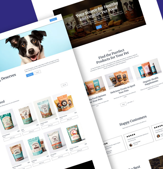 pet supply company site example thumbnail